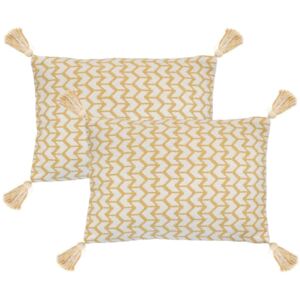 2 poduszki, 40x60 cm, styl boho, żółte
