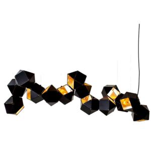 Geometryczna LAMPA wisząca KKST-8861-14 dekoracyjna OPRAWA zwis metalowe sześciany czarne złote