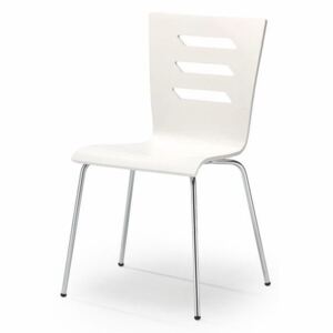 Białe krzesło na chromowanych nogach K155