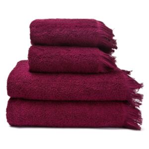Zestaw 4 bordowych ręczników ze 100% bawełny Bonami, 50x90+70x140 cm