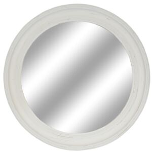 LUSTRO ELZA w białej okrągłej ramie FI64 kolor: Biały, Materiał: Drewno, rozmiar ramy: FI64, rozmiar lustra: FI48, EAN: 5903949790320