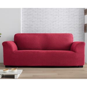 Pokrowiec na dwuosobową sofę/kanapę Milos czerwony czerwony