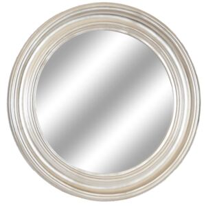 LUSTRO ELZA w srebrnej okrągłej ramie FI64 kolor: srebrny, Materiał: Drewno, rozmiar ramy: FI64, rozmiar lustra: FI48