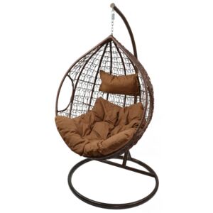 Fotel wiszący Cocoon, brązowy, 100x70x115 cm