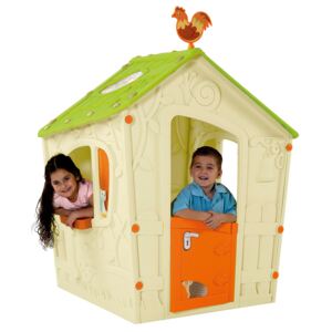 Składany domek dla dzieci Wonderfold Play House kremowo-zielony 110 x 110 x 146 cm KETER