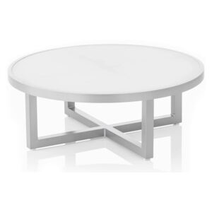 Stół z blatem szklanym Ego 92 x 92 x 33 cm srebrny KETTLER