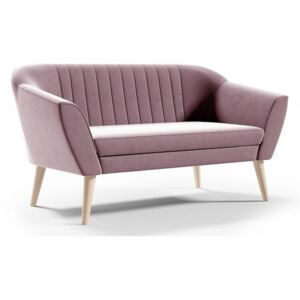 Sofa w aksamitnej tkaninie PIRS 2 - róż / R62