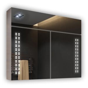 Szafka łazienkowa z lustrem LED Jasno Szary L55