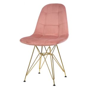Ragnar krzesło tapicerowane rózowe - welur