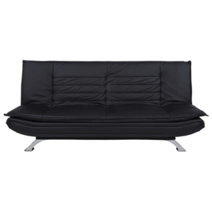 Rozkładana sofa Bart, tapicerowana skóra ekologiczną, 3 osobowa dł.193 x szer.102 x wys.86 cm - czarna
