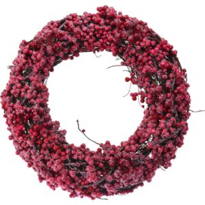 Stroik świąteczny czerwony z jarzębiną, Ø 33 cm