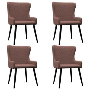 Krzesła do jadalni VidaXL, brązowe, tapicerowane tkaniną, 4 sztuk