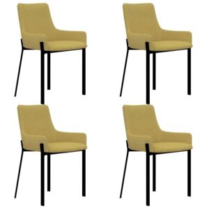 Krzesła stołowe vidaXL, 4 szt., żółte, tkanina