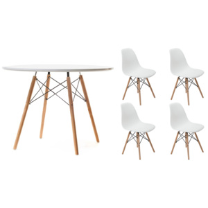 Zestaw stół skandynawski art105t 100cm + 4 krzesła em01