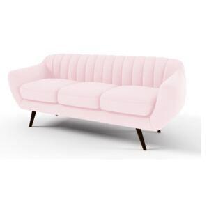 Pastelowo-różowa 3-osobowa sofa Vivonita Kennet