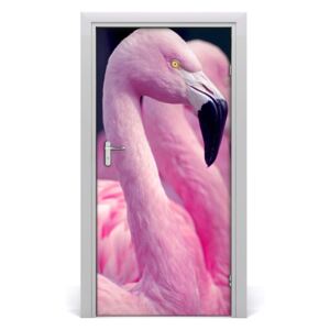 Naklejka samoprzylepna na drzwi ścianę Flamingi