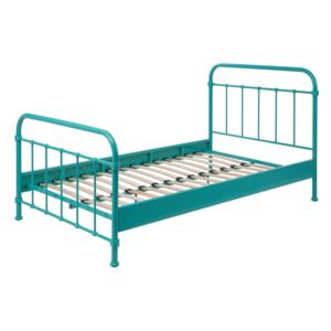 Miętowe metalowe łóżko dziecięce Vipack New York, 120x200 cm