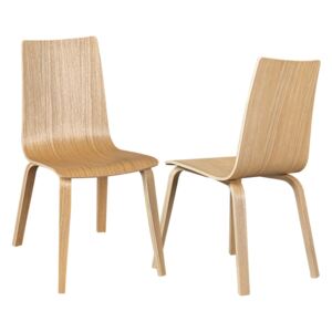 SELSEY Zestaw dwóch krzeseł drewnianych Netior dębowe