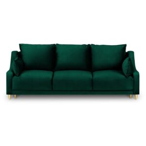Zielona 3-osobowa sofa rozkładana z miejscem do przechowywania Mazzini Sofas Pansy