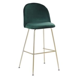 Zestaw 2 krzeseł barowych welurowy zielony ARCOLA