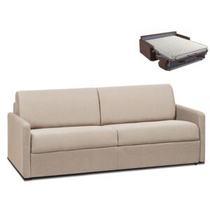 4-osobowa kanapa z ekspresowym mechanizmem rozkładania z tkaniny CALIFE - Kolor: beżowy - Wymiary miejsca do spania: 160 cm - Materac 14 cm