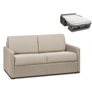 2-osobowa kanapa z ekspresowym mechanizmem rozkładania z tkaniny CALIFE - Kolor: beżowy - Miejsce do spania: 120 cm - Materac 22 cm