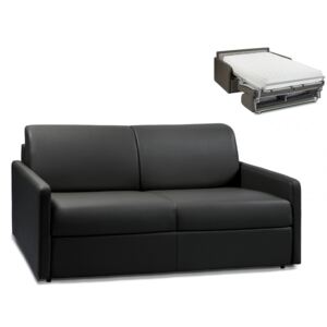 3-osobowa kanapa z ekspresowym mechanizmem rozkładania z materiału skóropodobnego CALIFE - Kolor: czarny - Wymiary miejsca do spania: 140 cm - Materac 22 cm