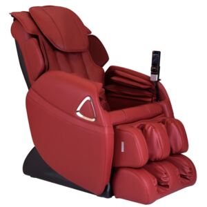 Fotel masujący LETO z obiciem skóropodobnym - System wprowadzający w stan nieważkości (antygrawitacyjny) - Czerwony