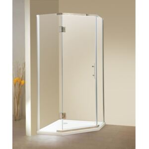 Narożna kabina prysznicowa z drzwiami wahadłowymi - z brodzikiem - ARDIA - 90 × 90 × 185 cm