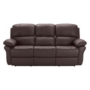 Skórzana sofa 3-osobowa z funkcją relaks MILAGRO - Czekoladowy