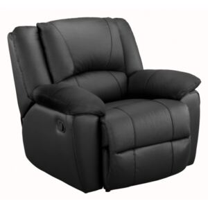 Skórzany fotel z funkcją relaks AROMA - Czarny