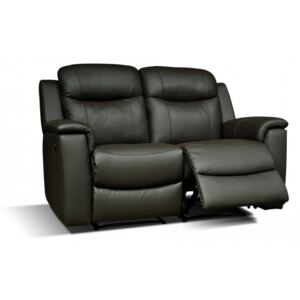 Skórzana sofa 2-osobowa EVASION z funkcją relaks - Czarny