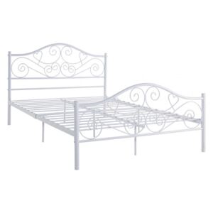 Łóżko LEYNA, 140 × 190 cm – metal – kolor biały