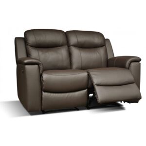 Skórzana sofa 2-osobowa EVASION z funkcją relaks - Czekoladowy