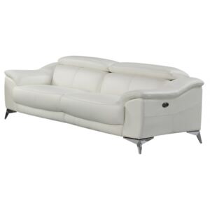 3-osobowa skórzana sofa z elektrycznie regulowaną funkcją relaks DALOA - Biały