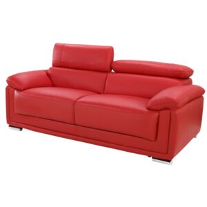 Sofa 3-osobowa ze skóry MISHKA - Czerwony