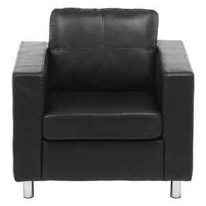Fotel z materiału skóropodobnego ACKLEY- Czarny