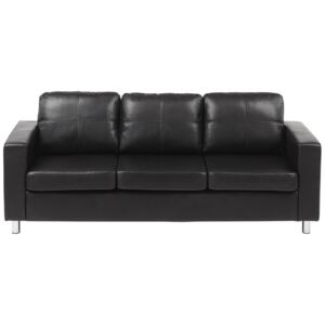 Sofa 3-osobowa z materiału skóropodobnego ACKLEY - Czarny