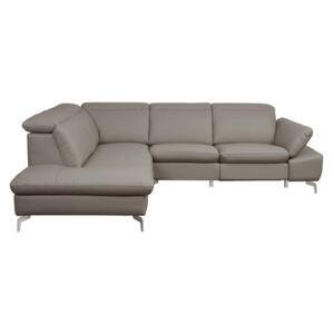 Narożna sofa GLADSTONE z elektryczną funkcją relaksu – Kolor taupe – Narożnik lewy