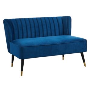 2-osobowa sofa welurowa PRISO - kolor granatowy
