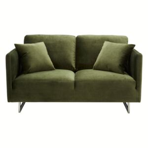 Welurowa sofa 2-osobowa ONELIA - kolor zielony