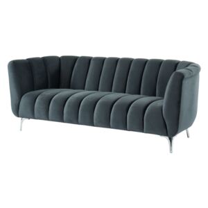 3-osobowa sofa welurowa PEGOUM - Kolor antracytowy