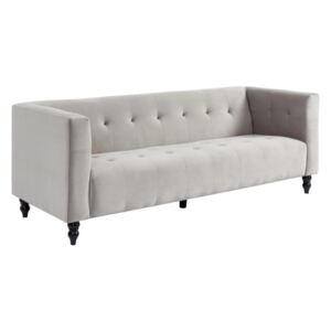 3-osobowa sofa MARGAUX z weluru – kolor jasnoszary