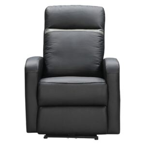 Fotel z elektryczną funkcją relaksu ze skóry ABERDEEN - Kolor czarny z antracytowym pasem