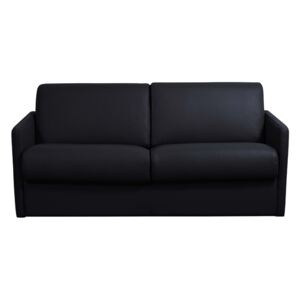 Rozkładana 3-osobowa sofa ze skóry NADOA - kolor czarny