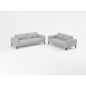 Sofa 3+2-osobowa PRADO z tkaniny – kolor jasnoszary