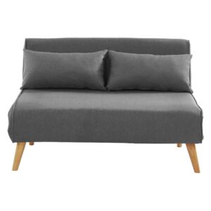 Rozkładana 2-osobowa sofa z tkaniny POSIO - Kolor szary