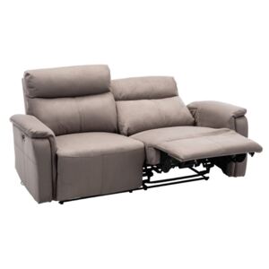 Sofa 3-osobowa HENEL z tkaniny, z elektryczną funkcją relaksu – kolor taupe