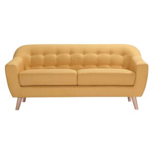 Sofa 3-osobowa JOBY, z tkaniny – kolor żółty