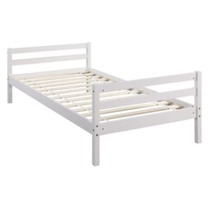 Łóżko LIAM – 90 × 190 cm – drewno sosnowe – kolor biały